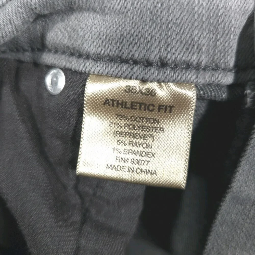Arizona Jean Co Mens Size 38x34 Athletic Fit Gray Stretch Denim Pants